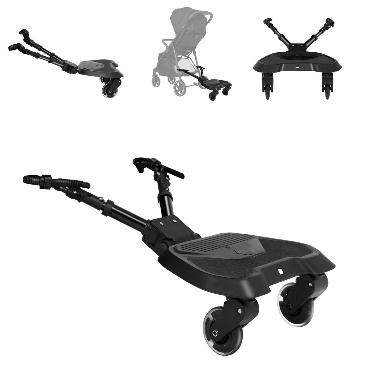 Kikkaboo Kinderwagen Trittbrett Ally universal Stoßdämpfer Kinderwagenaufsatz schwarz