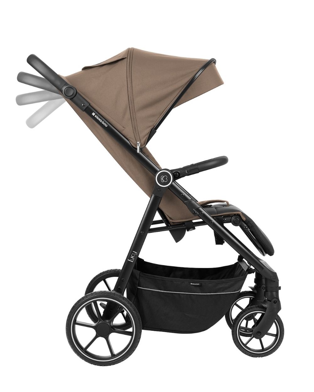 Kikkaboo Kinderwagen Lucy Gurt R&uuml;ckenlehne verstellbar Federung Hinterradbremse beige 