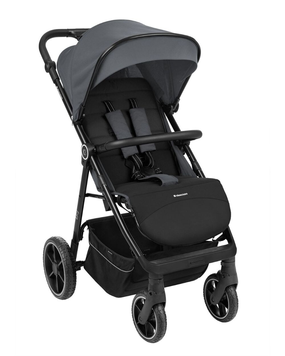 Kikkaboo Kinderwagen Lucy Gurt Rückenlehne verstellbar Federung Hinterradbremse grau