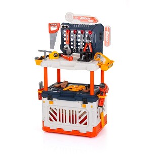 Chipolino 4 in 1 Kinder-Werkbank, 90-teiliges Spielwerkzeugset, Lichteffekte bunt 