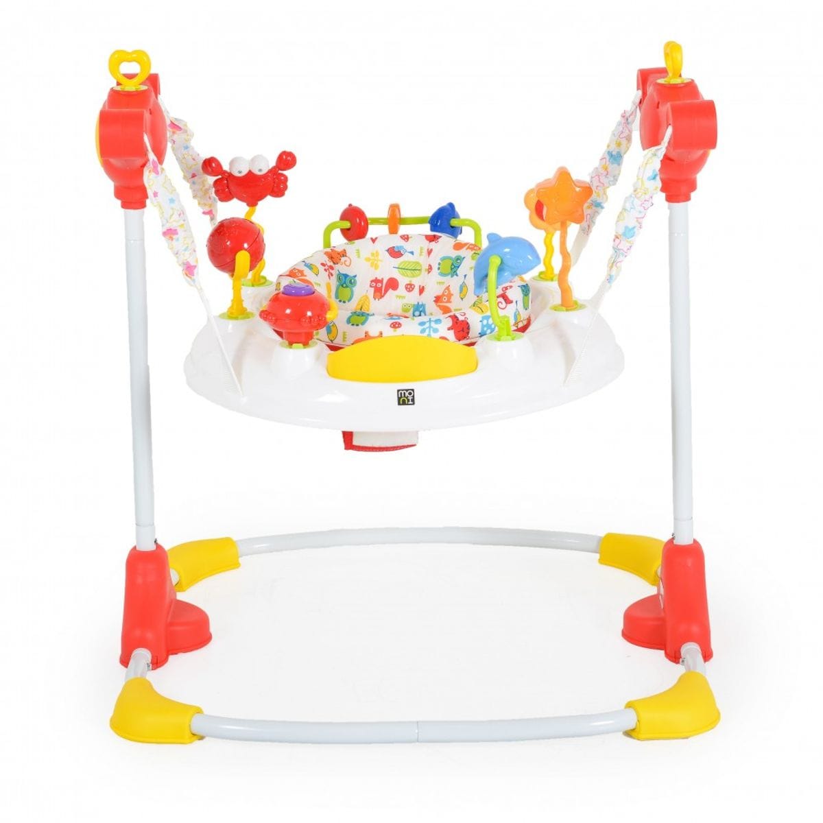 Hopser Vista mit Spielcenter, Musik, Licht, MP3-Anschluss, H&ouml;he einstellbar wei&szlig; rot 