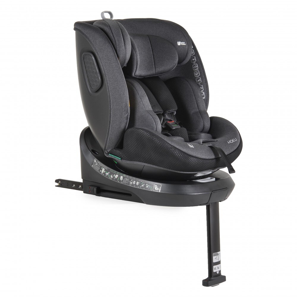 Cangaroo Kindersitz Hoku i-Size (40-150cm) Gruppe 0+/1/2/3, Isofix, St&uuml;tzfu&szlig; schwarz 