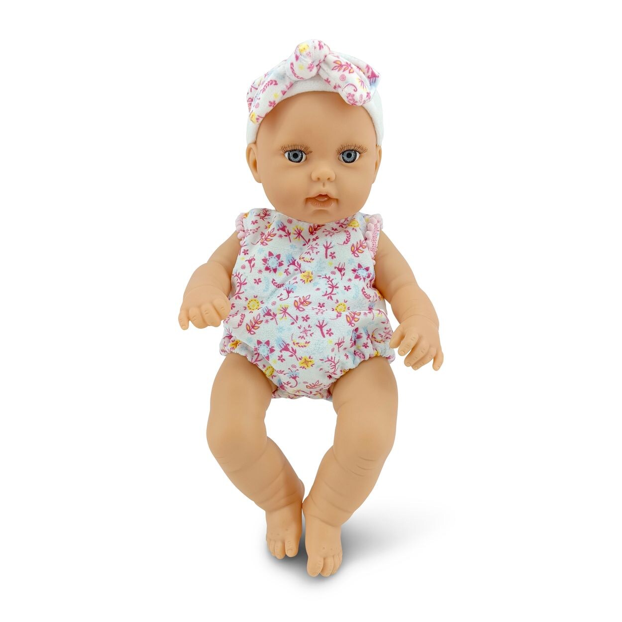 Kinderpuppe Bear und Baby 30 cm Kuscheltier, Schnuller, beweglicher Körper pink