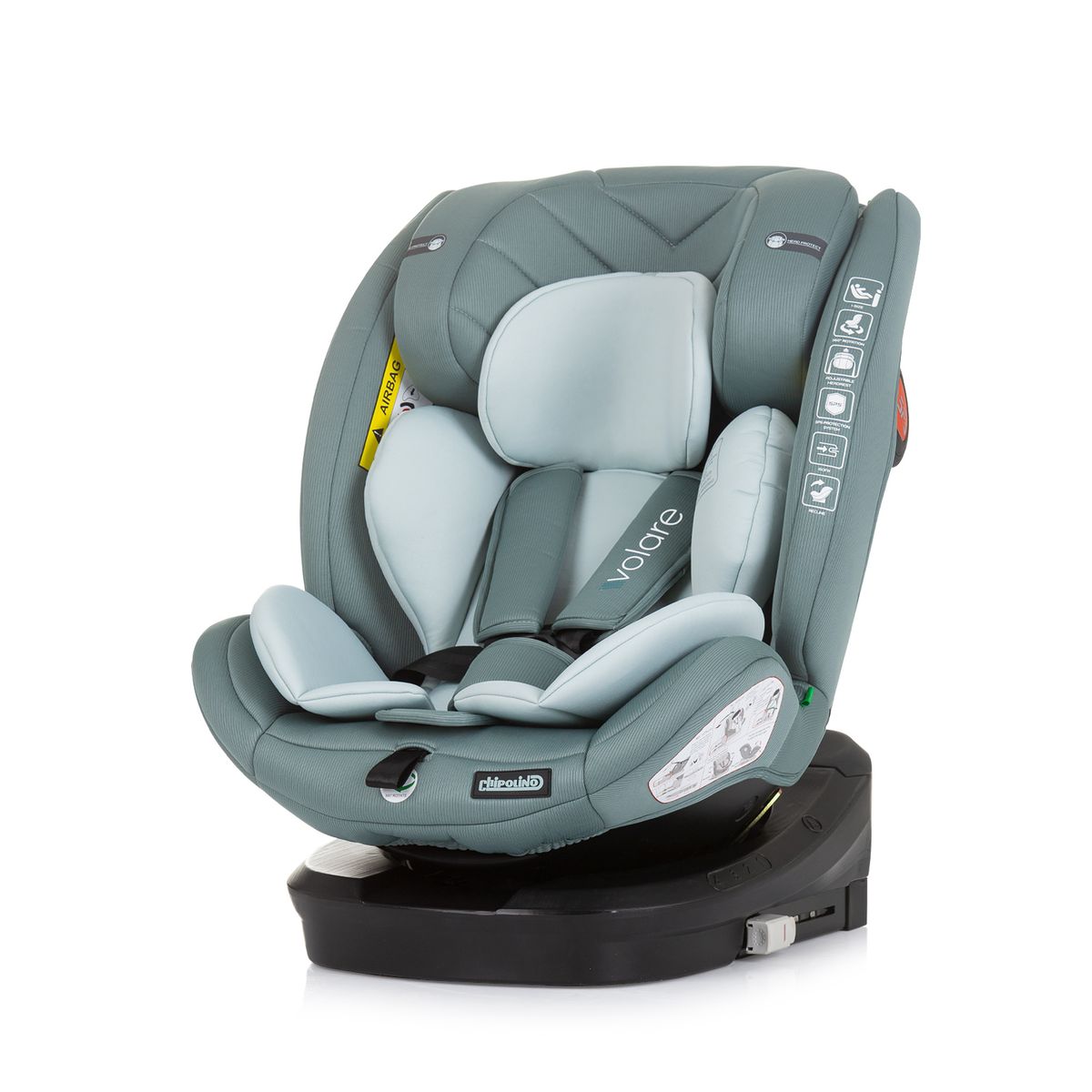 Chipolino Kindersitz Volare i-Size (40-150cm) Isofix, drehbar, SPS, Top Tether gr&uuml;n 