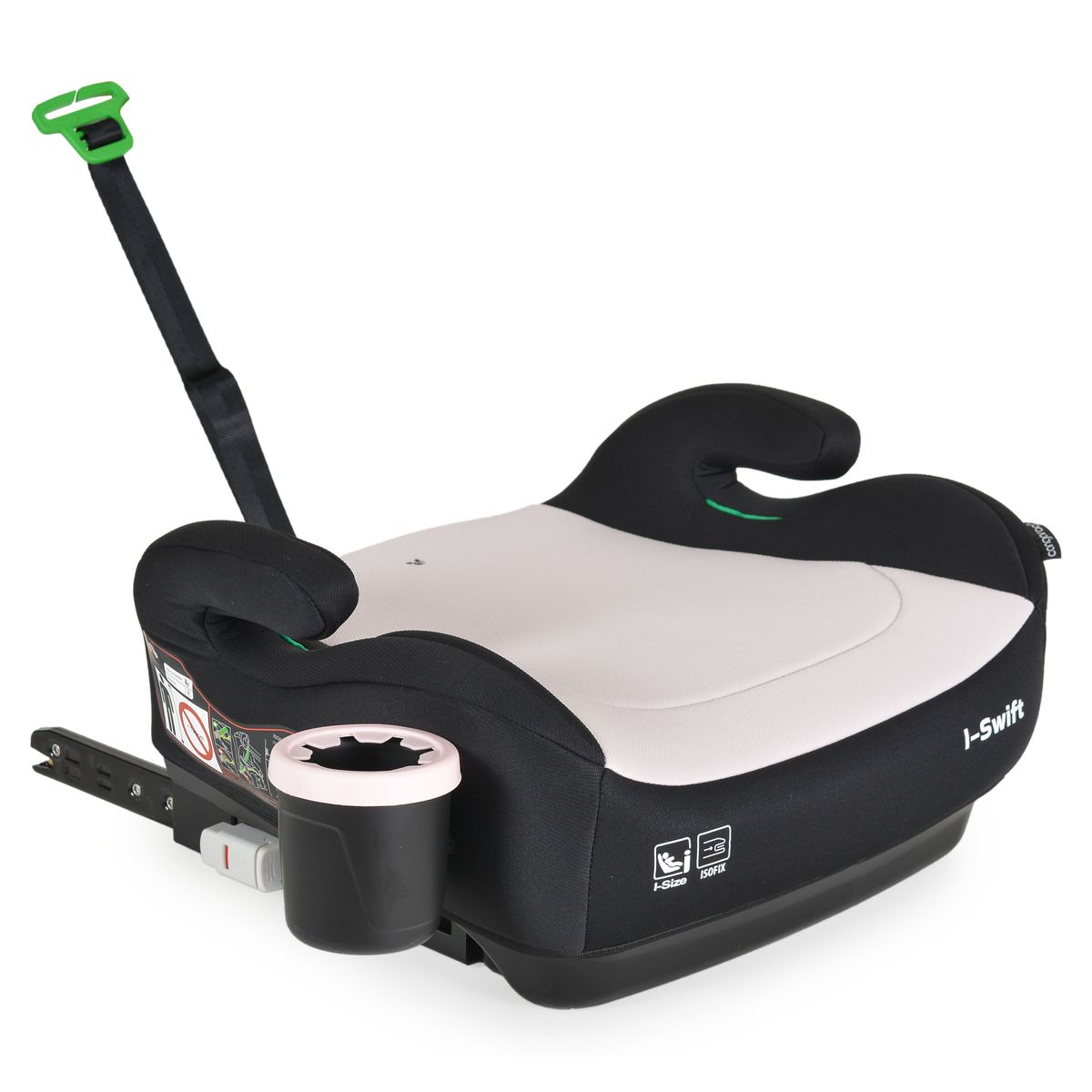 Cangaroo Kindersitz, Sitzerh&ouml;hung i-Swift, Isofix (125-150cm) Getr&auml;nkehalter rosa 