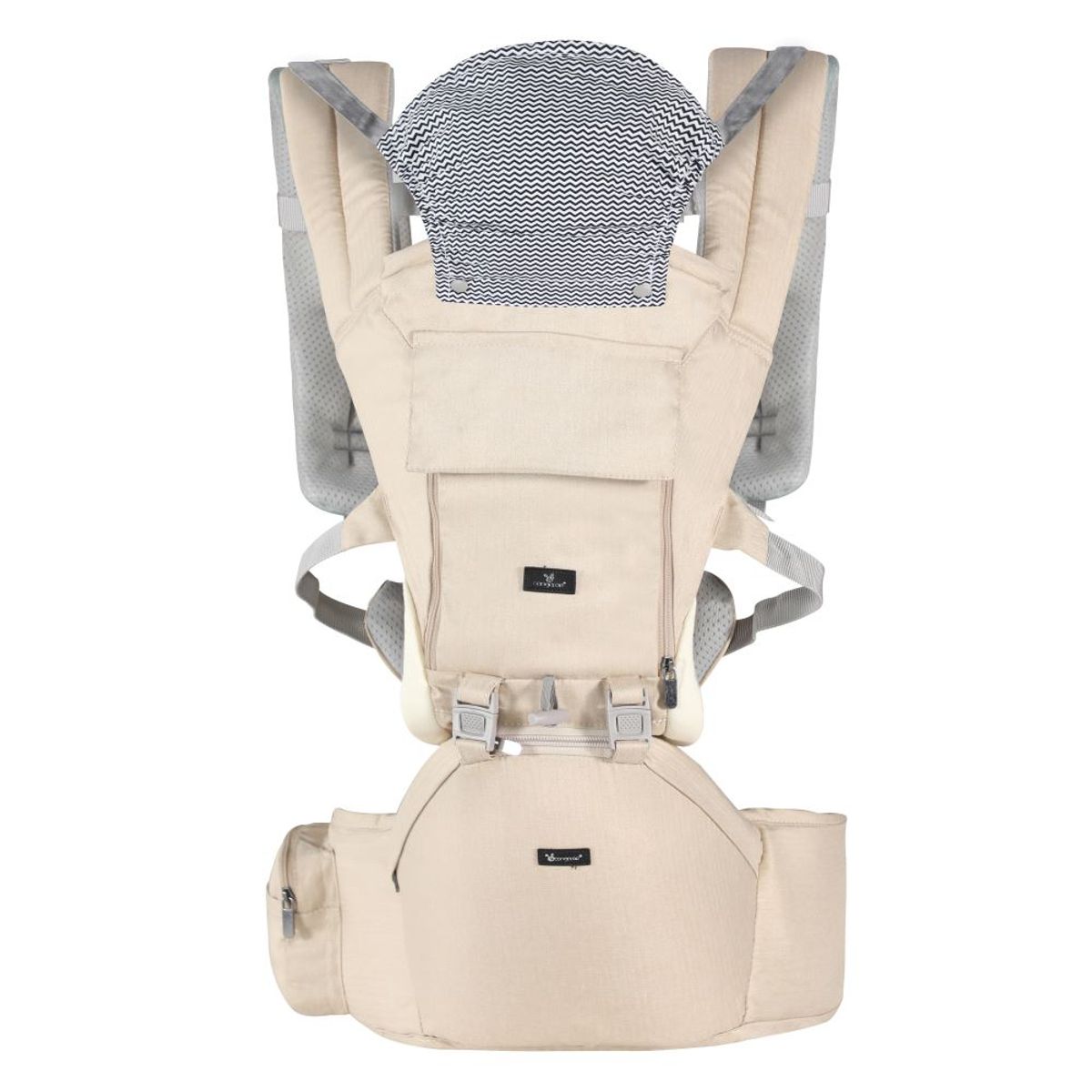 Cangaroo Babytrage Ivy Bauch- R&uuml;ckentrage Gurt verstellbar H&uuml;ftgurt ab 5 Monaten beige 