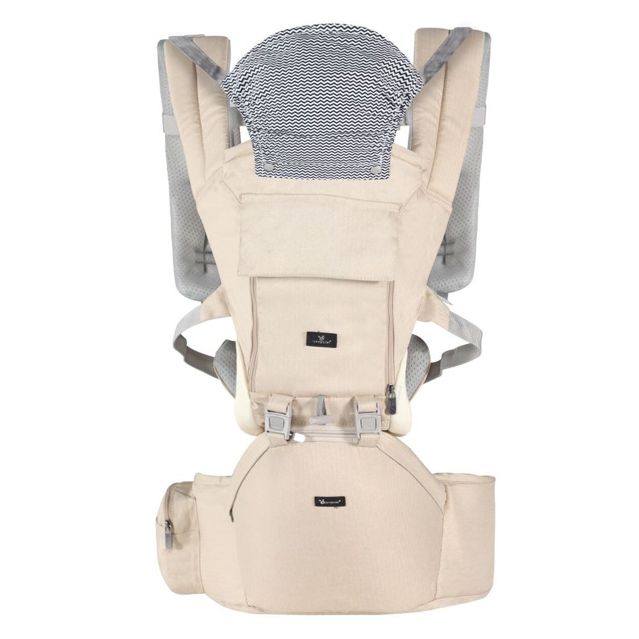 Babytrage Ivy Bauch- Rückentrage Gurt verstellbar Hüftgurt ab 5 Monaten beige