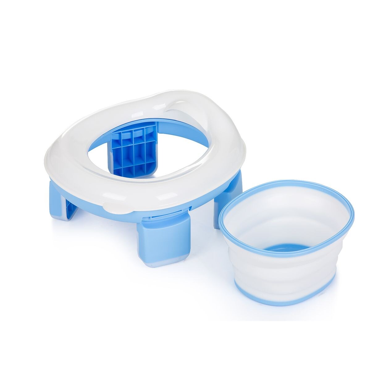 Toilettentrainer 2 in 1 Viaggio faltbar Tragetasche ergonomische Form blau