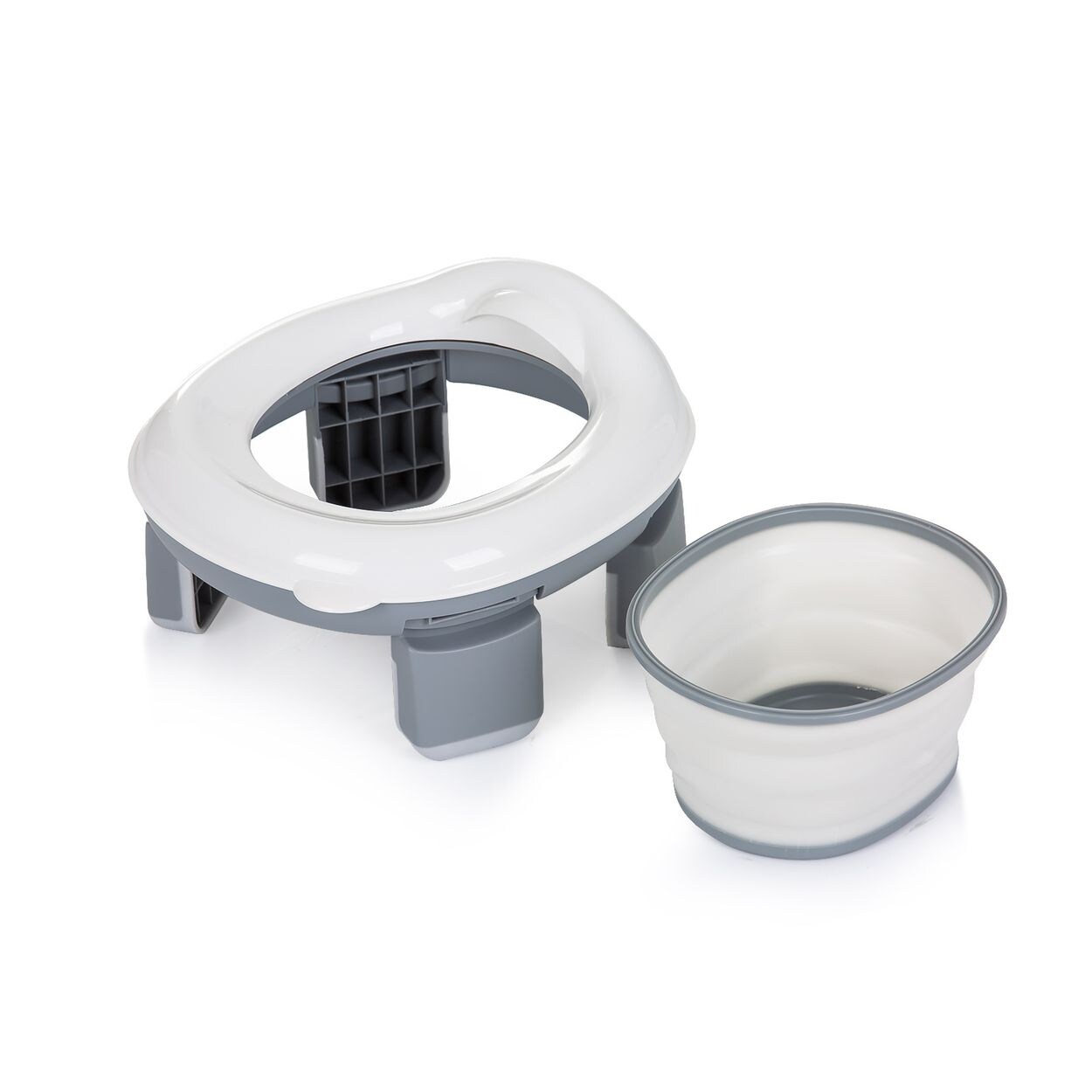 Toilettentrainer 2 in 1 Viaggio faltbar Tragetasche ergonomische Form grau