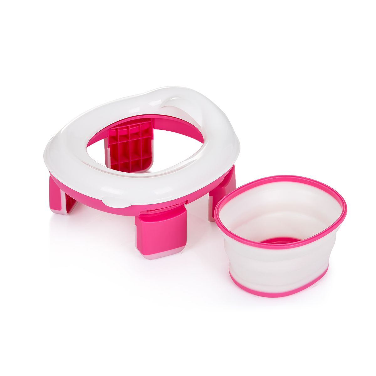 Chipolino Toilettentrainer 2 in 1 Viaggio faltbar Tragetasche ergonomische Form pink 