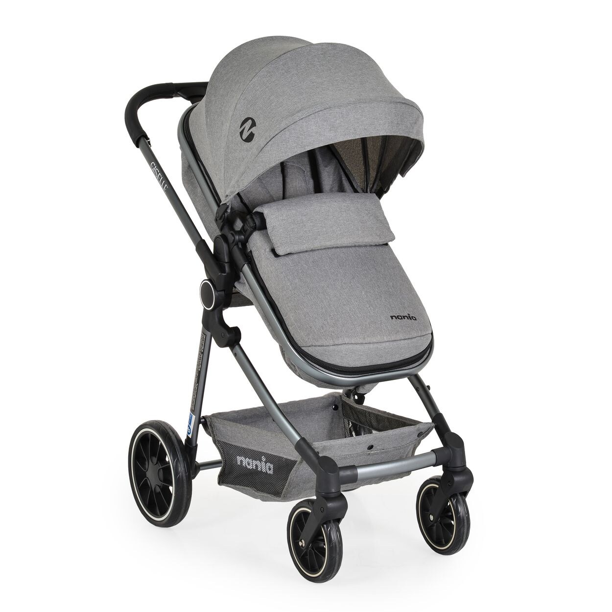 Kombikinderwagen 2 in 1 Giselle umbaubar Korb klappbar 5-Punkt-Gurt  grau