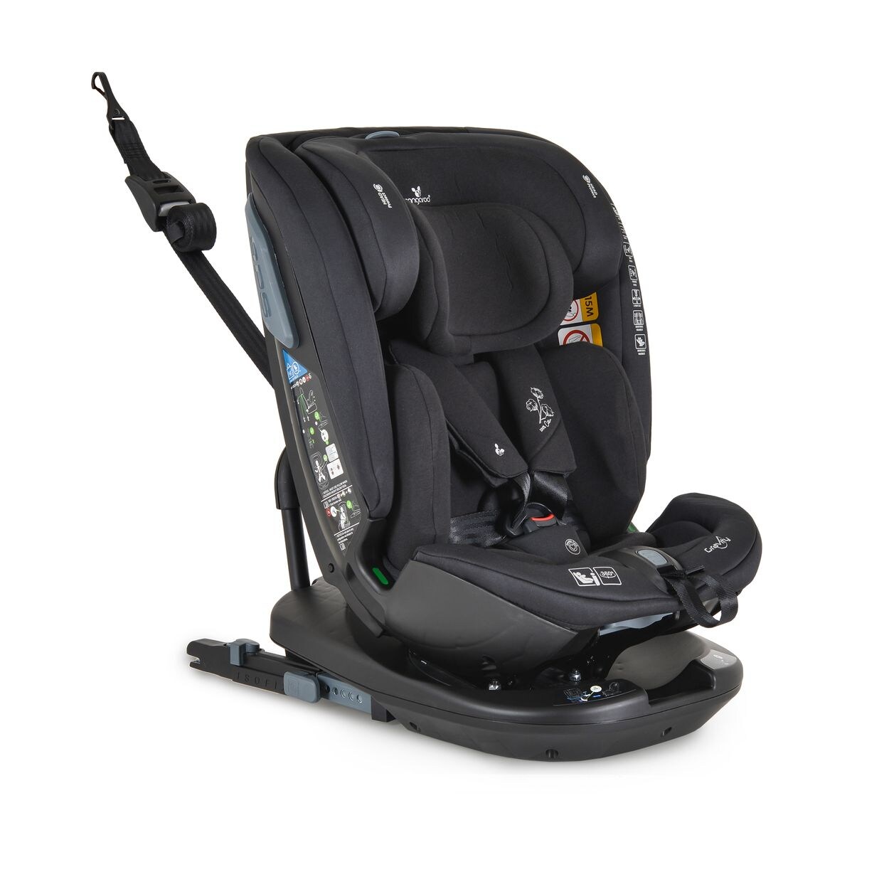 Kindersitz Gravity i-Size (40-150cm) Sitz drehbar, Kopfstütze, Isofix schwarz