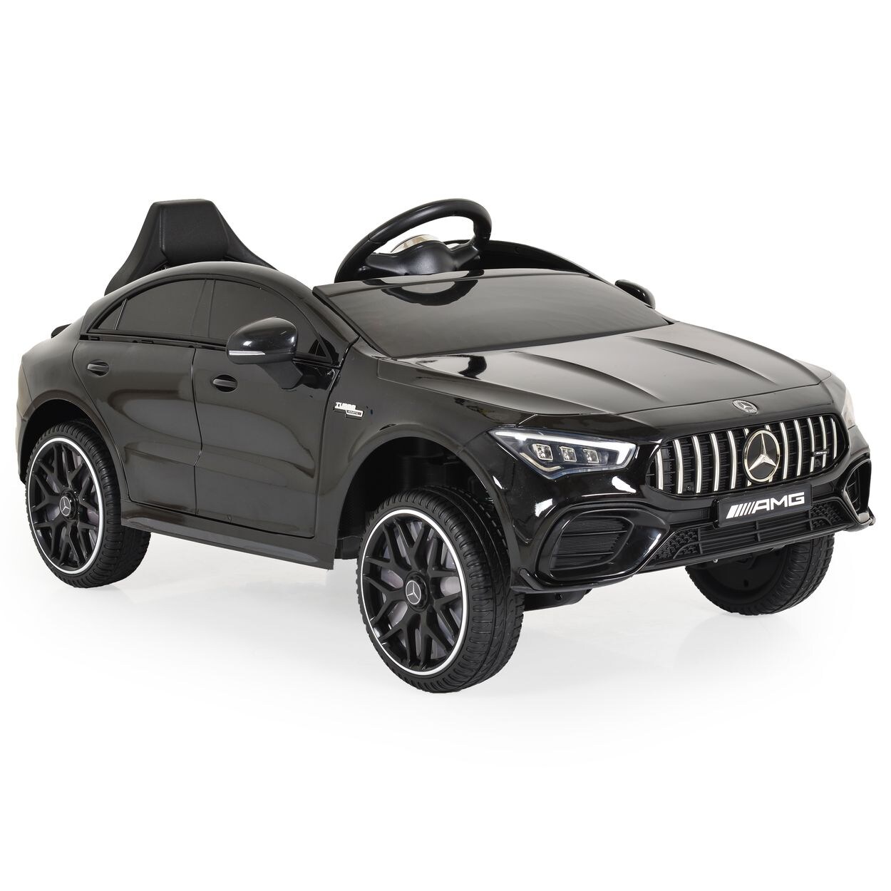 Kinder Elektroauto Mercedes-AMG CLA 45 Bluetooth Fernbedienung vier Motoren schwarz