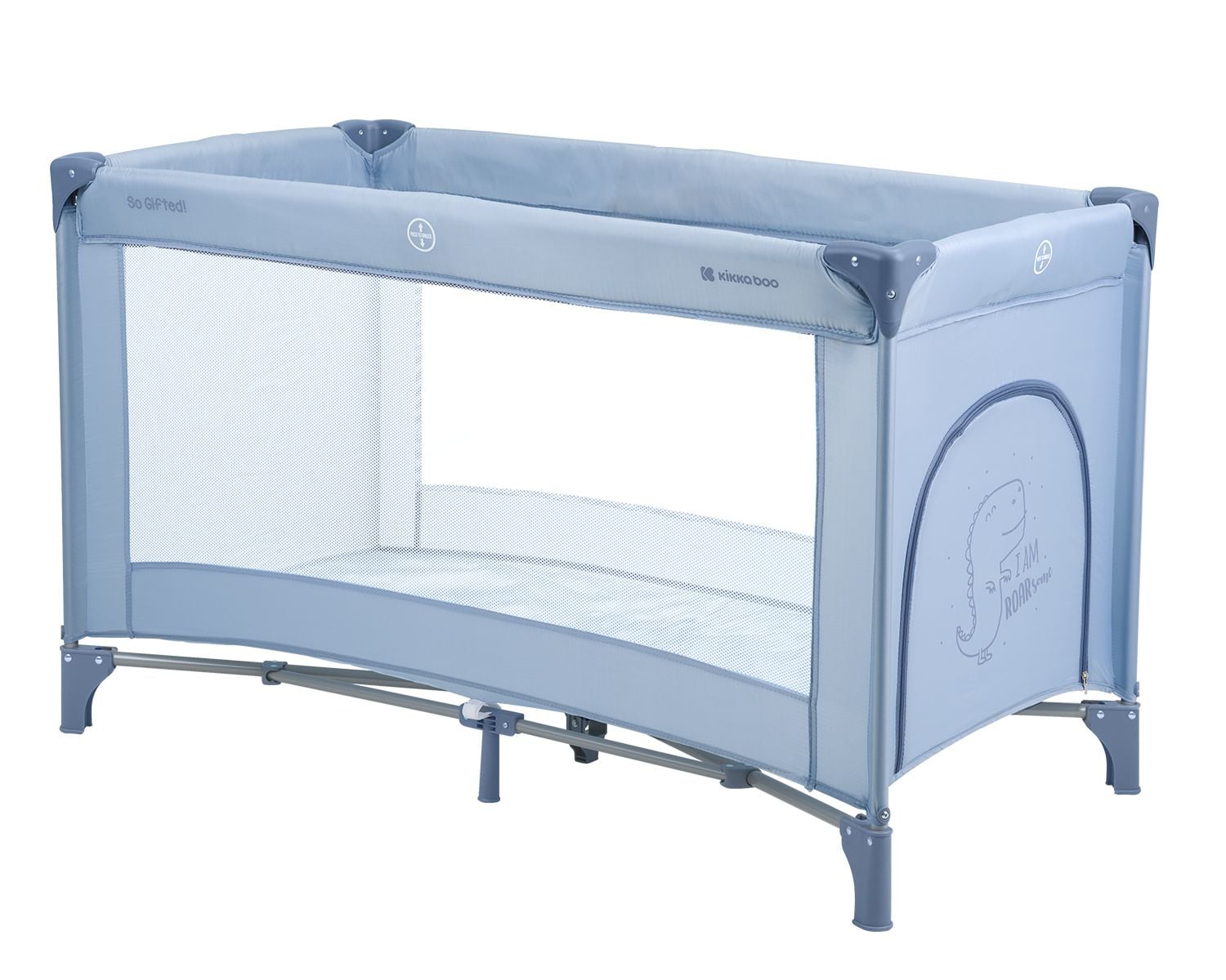 Kikkaboo Reisebett so gifted eine Ebene, weiche Matratzenauflage, Seiteneingang blau p 