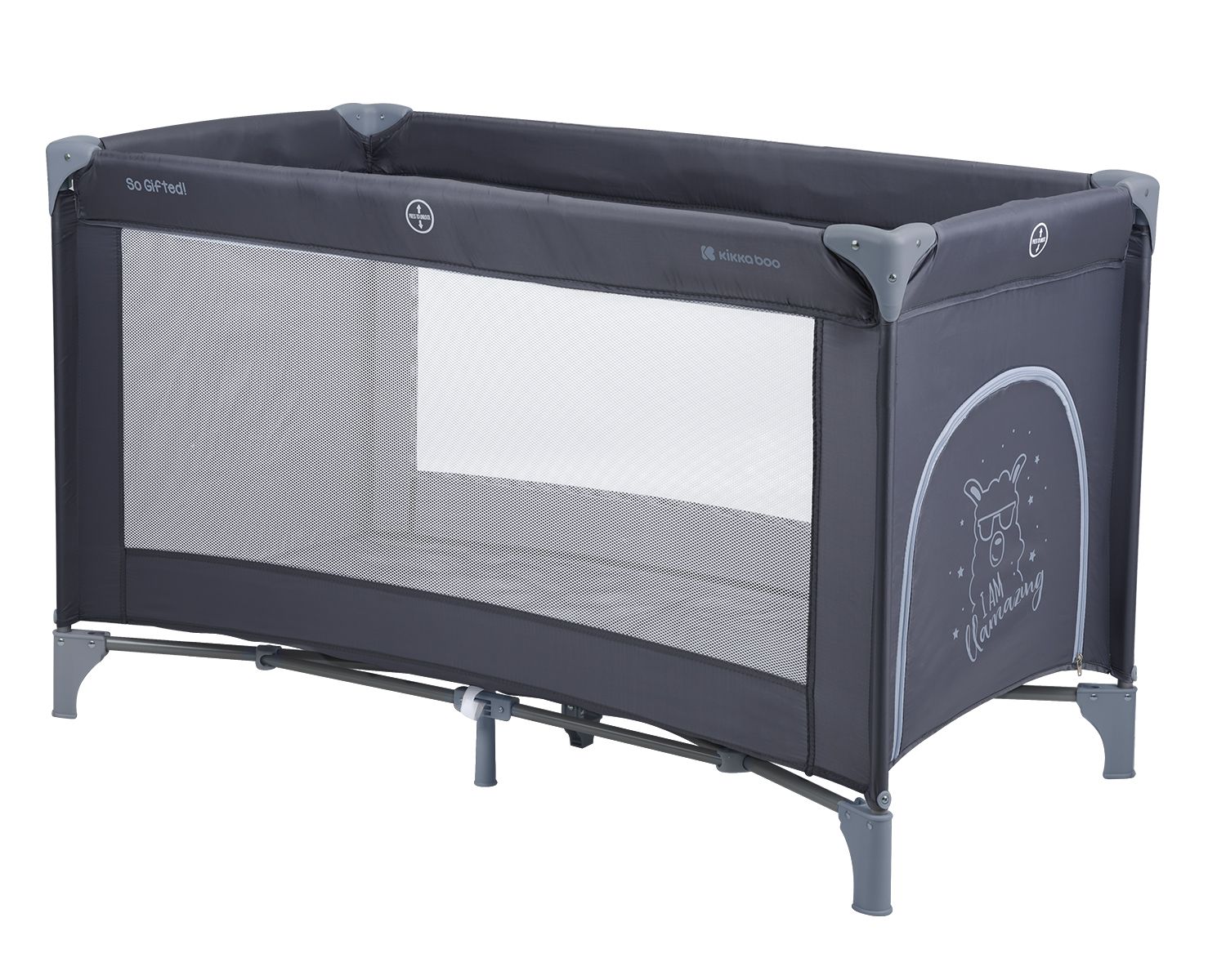 Kikkaboo Reisebett so gifted eine Ebene, weiche Matratzenauflage, Seiteneingang jeans blau 