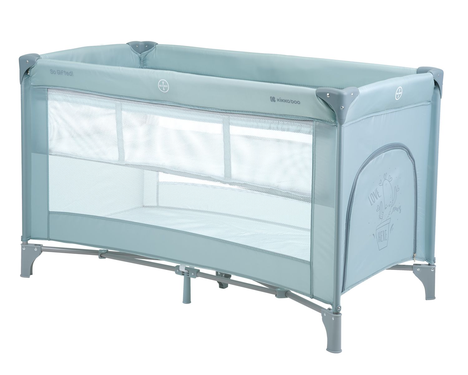 Kikkaboo Reisebett, Laufstall So Gifted 2 Ebenen Matratze, Tragetasche, &Ouml;ffnung hellgr&uuml;n 