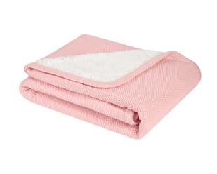 Kikkaboo Babydecke gestrickt Dream big 100 x 75 cm, Schmusedecke, 100% Baumwolle pink 