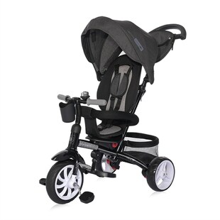 Lorelli Tricycle, Laufrad Rocket 4 in 1, Schubstange, Getränkehalter, umbaubar schwarz grau 