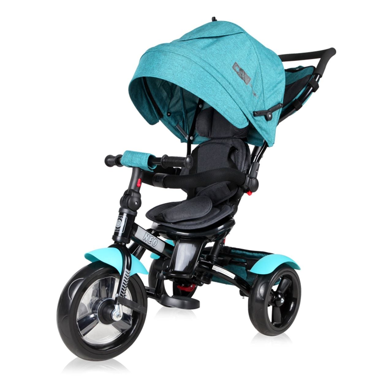 Lorelli Tricycle Neo 4 in 1 EVA-Reifen, Schiebestange, Sitz drehbar, verstellbar t&uuml;rkis 