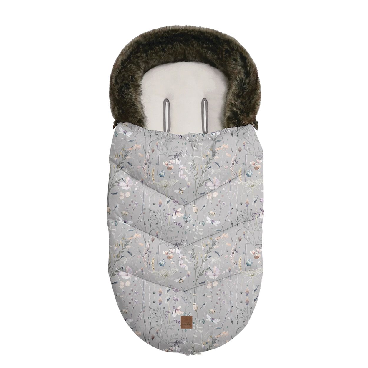 Kikkaboo Kinderwagen Fu&szlig;sack Luxury Fell Rei&szlig;verschluss abnehmbare Fu&szlig;abdeckung hellgrau 