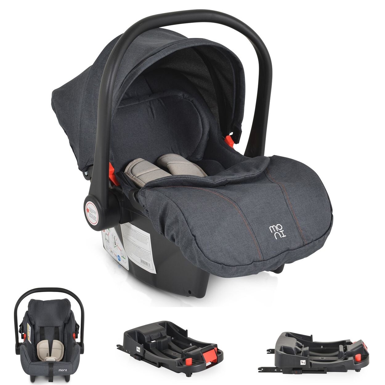 Babyschale Trio Set mit Isofixbasis Royal, i-Size (40 - 87cm) Adapter beige