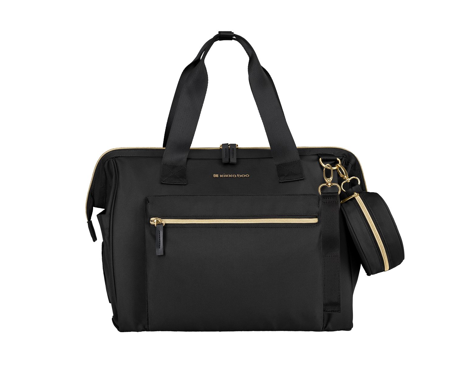 Kikkaboo Wickeltasche Maxi mit Wickelunterlage, kleine Tasche, Rei&szlig;verschluss black 