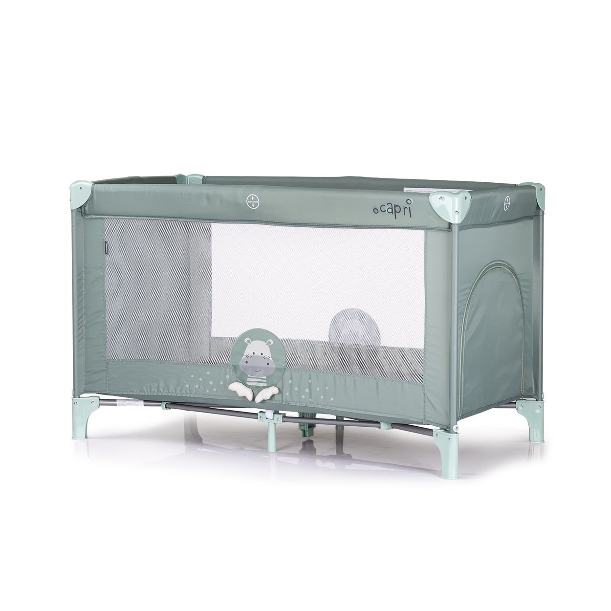 Chipolino Reisebett Capri, seitlicher Eingang, Tragetasche, gro&szlig;e Seitentasche hellgr&uuml;n 