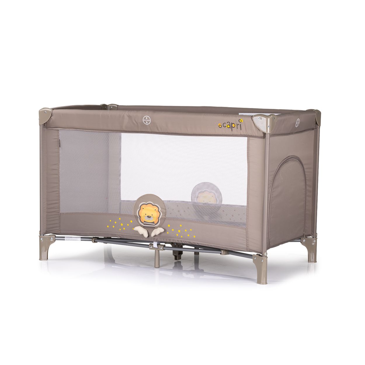 Chipolino Reisebett Capri, seitlicher Eingang, Tragetasche, gro&szlig;e Seitentasche beige orange 