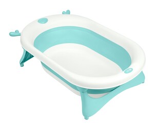 Kikkaboo faltbare Babybadewanne Foldy Wasserablauf leicht zu reinigen ab Geburt grün 