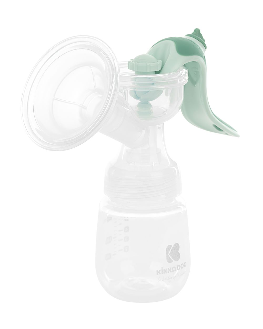 Kikkaboo Milchpumpe manuell Elsie, 180 ml Flasche, Silikonsauger Gruppe 0+ hellgr&uuml;n 