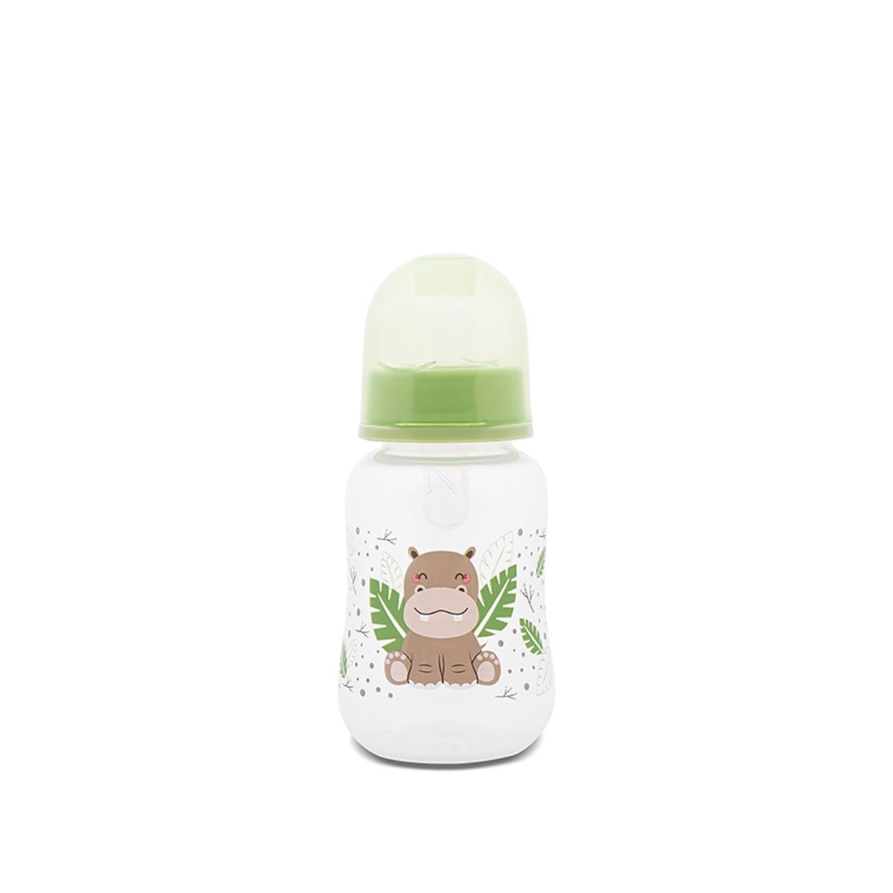 Baby Care Babyflasche Easy Grip 125 ml Silikonsauger Gr&ouml;&szlig;e 0+, Deckel, ab Geburt hellgr&uuml;n 