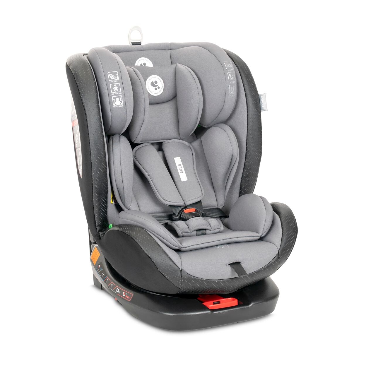 Kindersitz Ares i-Size (40-150cm) Isofix, verstellbar, Sitz 360° drehbar hellgrau