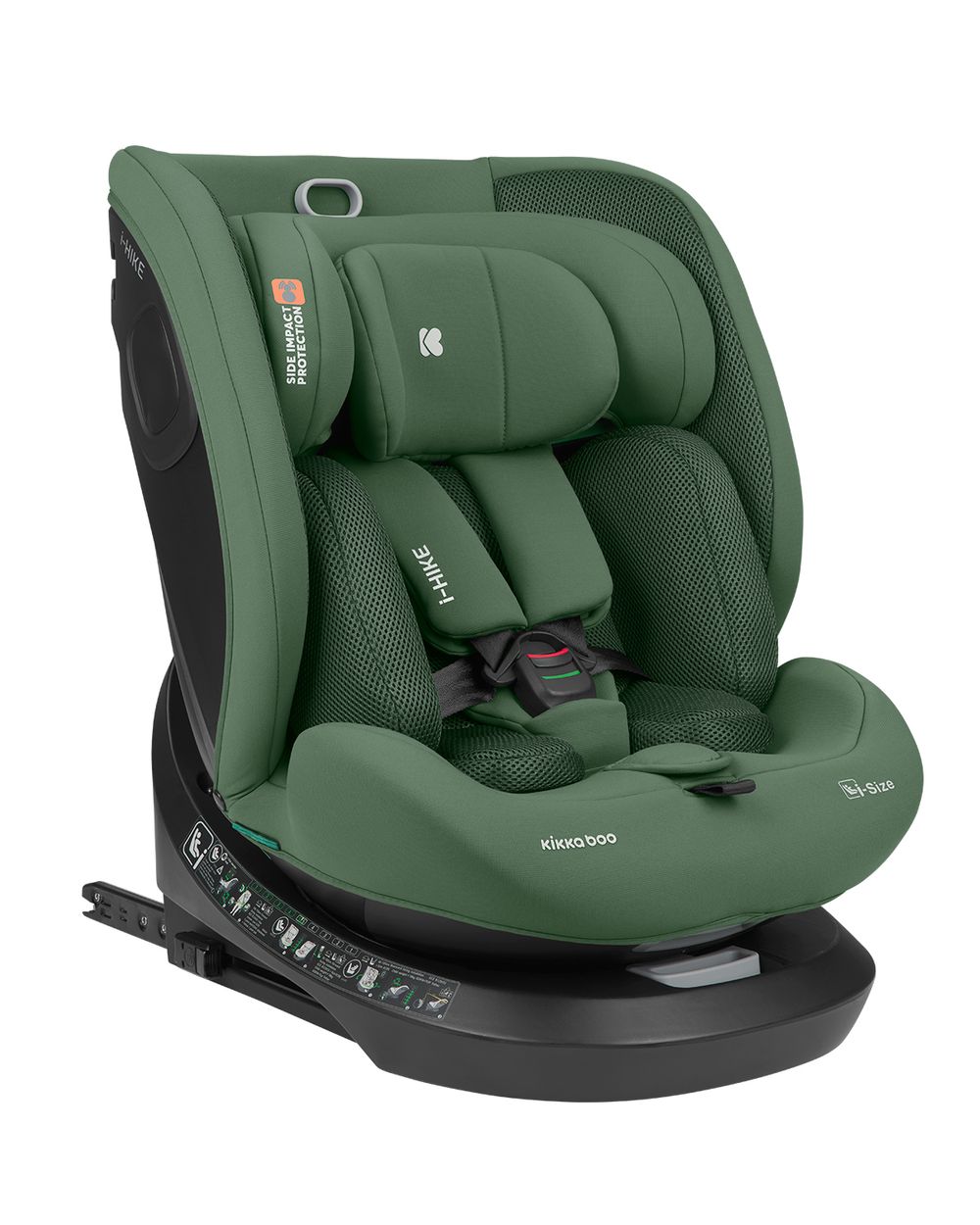 Kikkaboo i-Size Kindersitz i-Hike (40-150 cm) Isofix, 360&deg; drehbar, verstellbar dunkelgr&uuml;n 
