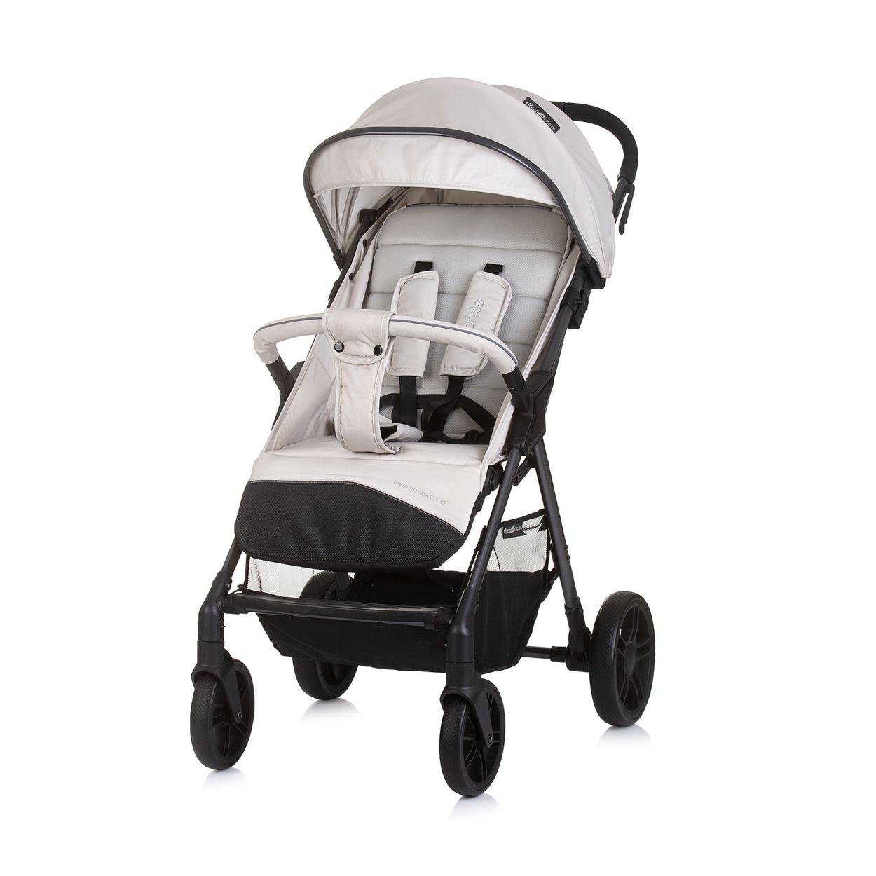 Chipolino Kinderwagen Sparkle, Buggy, faltbar, Gurt am Griff, verstellbar beige-wei&szlig; 