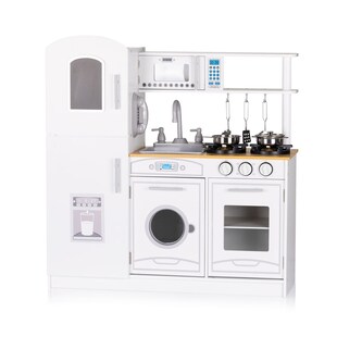 Chipolino Holz-Kinderküche 85,5 cm, Spülbecken Kochutensilien Licht Sound weiß 