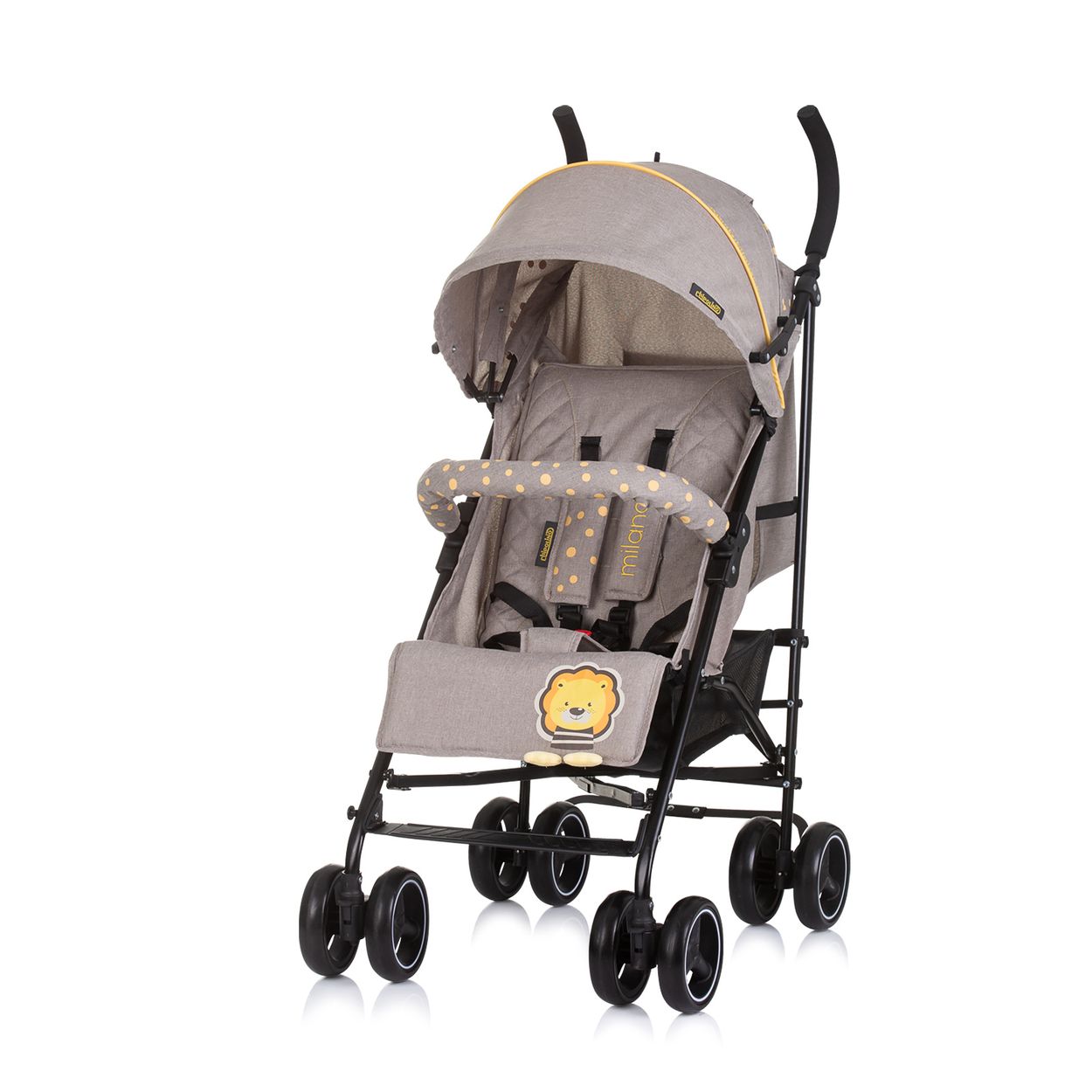Chipolino Kinderwagen Milano Buggy bis 22 kg, R&uuml;ckenlehne verstellbar, faltbar hellgrau 