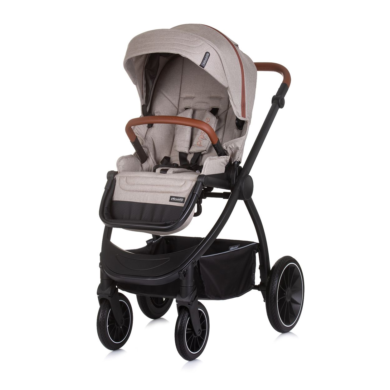 Chipolino Kombikinderwagen 3 in 1 Prestige Babywanne Rucksack i-Size Babyschale beige 