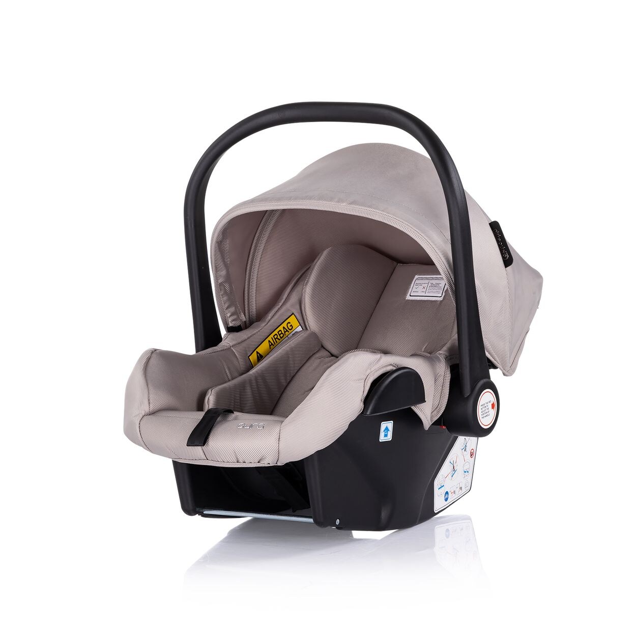 Babyschale i-Size Aura (40-85cm) Gruppe 0+, Griff verstellbar, Gurt hellbraun