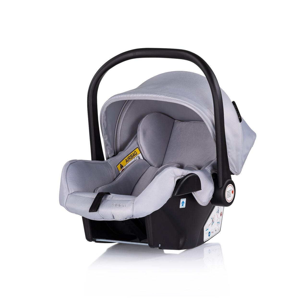 Babyschale i-Size Aura (40-85cm) Gruppe 0+, Griff verstellbar, Gurt grau gemustert