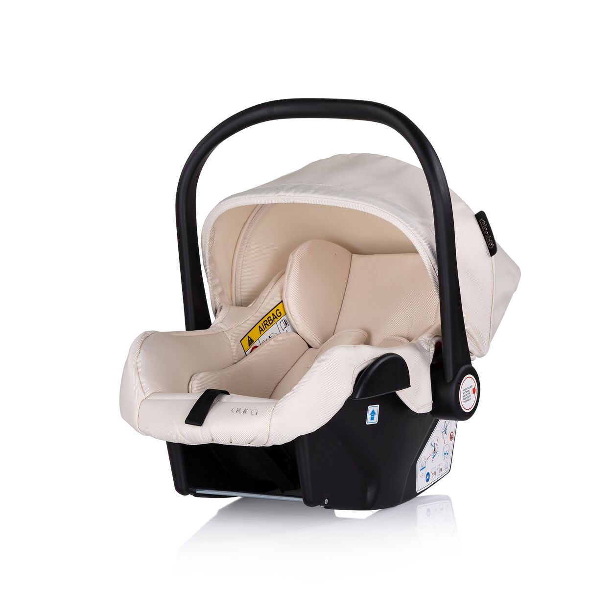 Babyschale i-Size Aura (40-85cm) Gruppe 0+, Griff verstellbar, Gurt creme
