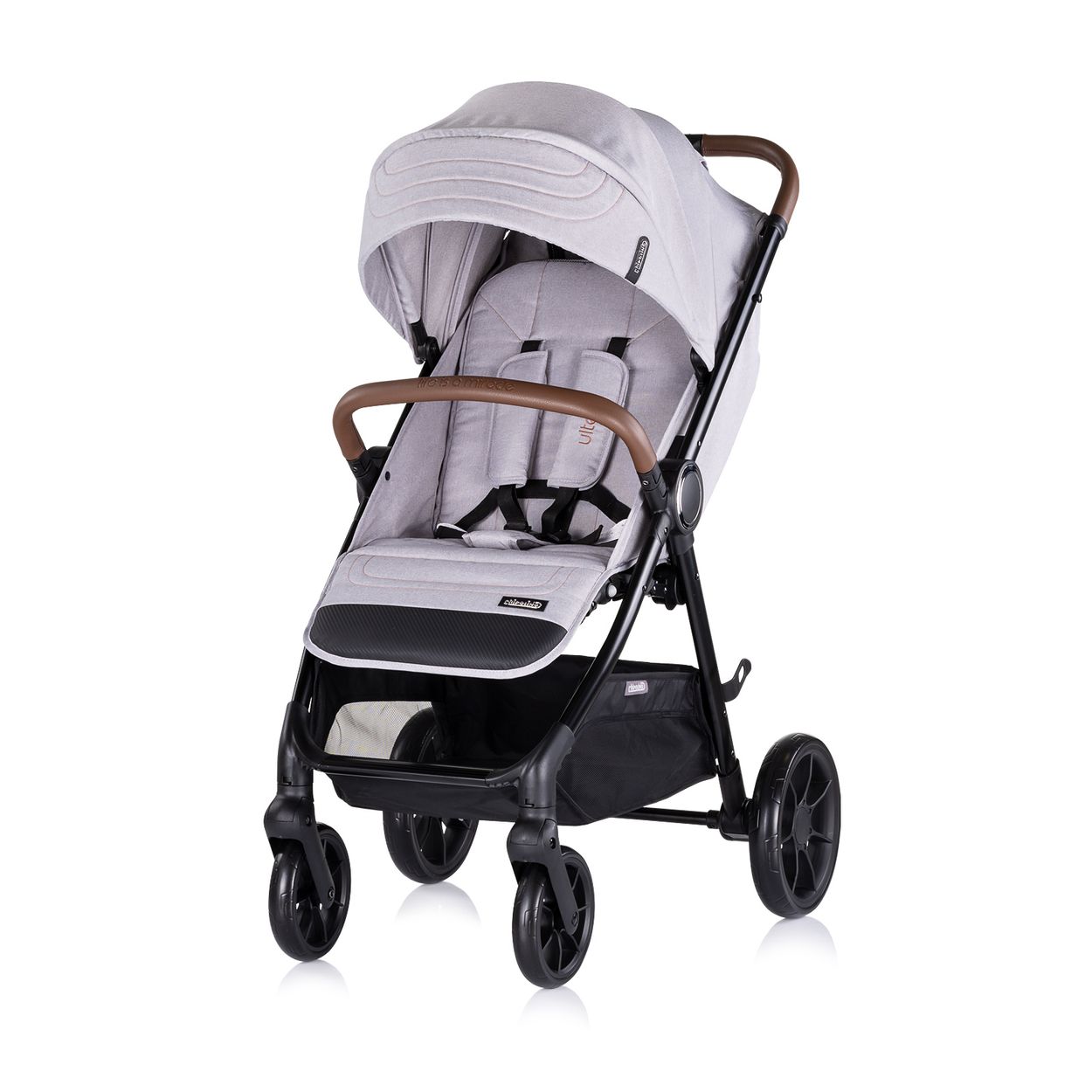 Chipolino Kinderwagen Ultera Buggy klappbar Korb Federung Hinterradbremse Gurt grau 