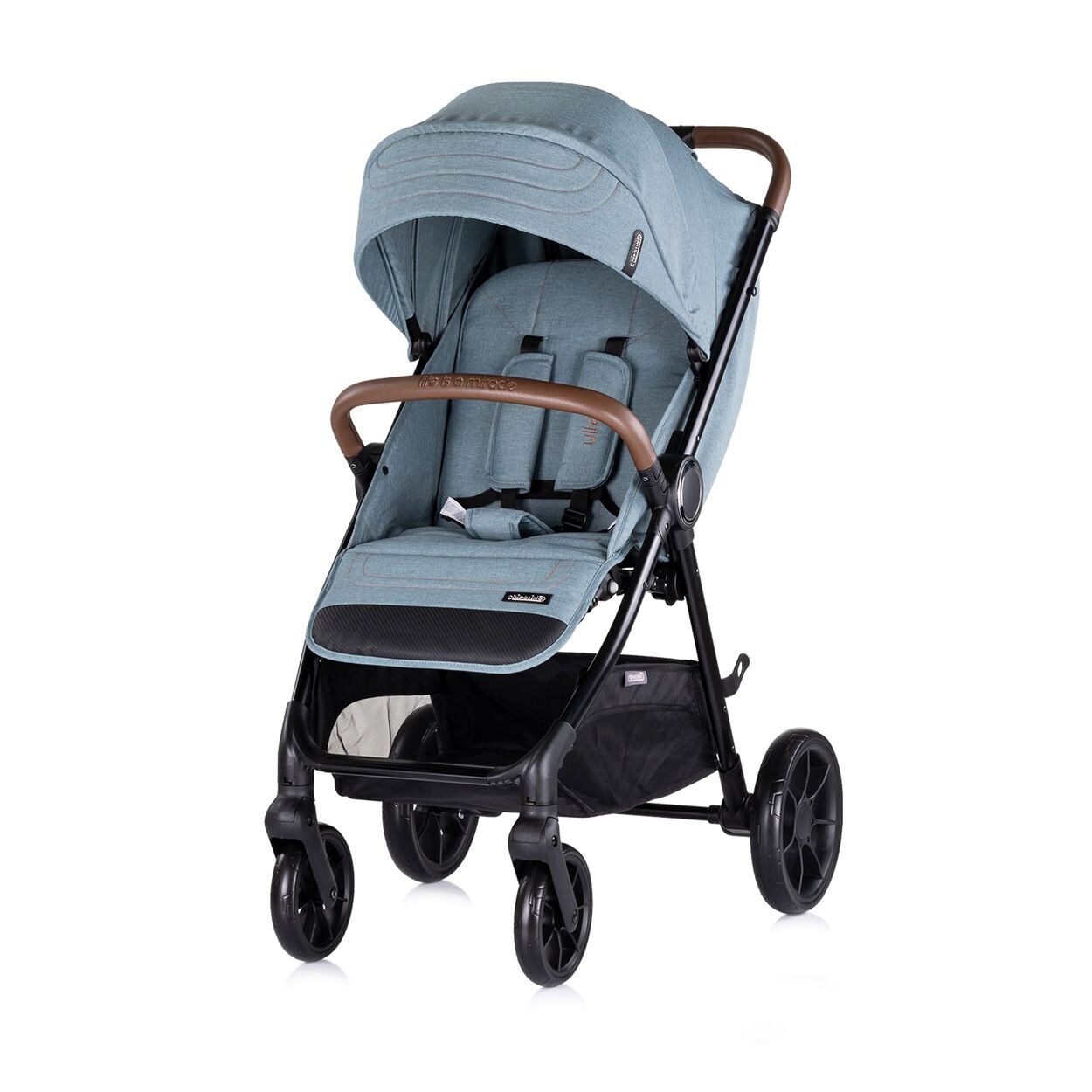 Kinderwagen Ultera Buggy klappbar Korb Federung Hinterradbremse Gurt blau