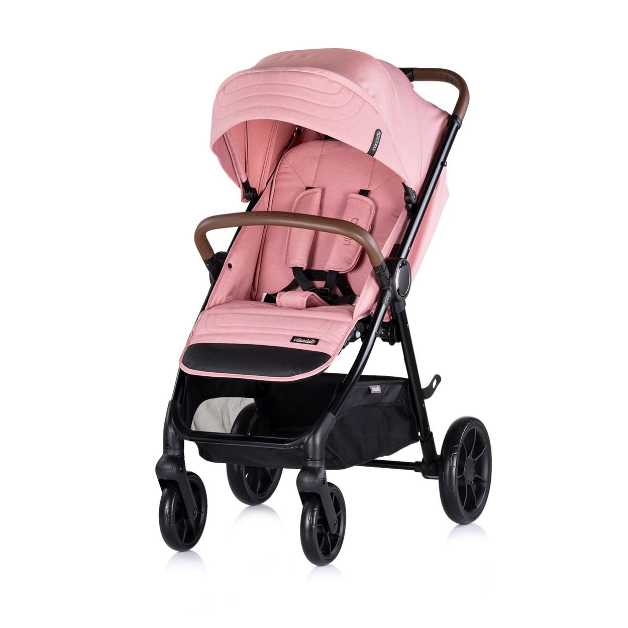 Chipolino Kinderwagen Ultera Buggy klappbar Korb Federung Hinterradbremse Gurt rosa 