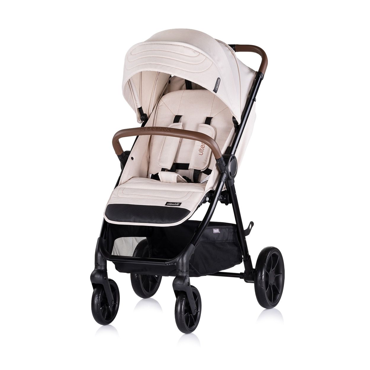 Chipolino Kinderwagen Ultera Buggy klappbar Korb Federung Hinterradbremse Gurt hellbraun 