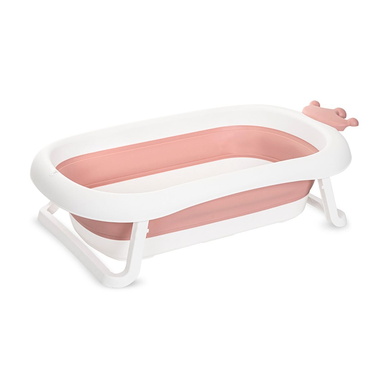 Babybadewanne Royal 83 cm faltbar, Kanalabdeckung, stabile Beine rosa