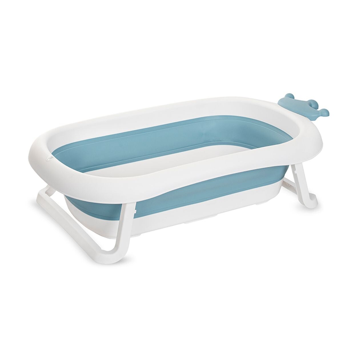 Babybadewanne Royal 83 cm faltbar, Kanalabdeckung, stabile Beine blau