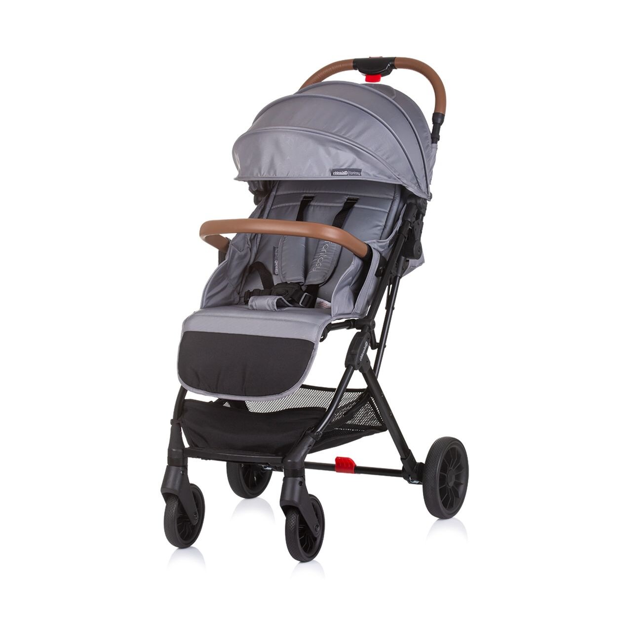 Kinderwagen Fantasy klappbar 5-Punkt-Gurt Fußabdeckung Hinterradbremse grau