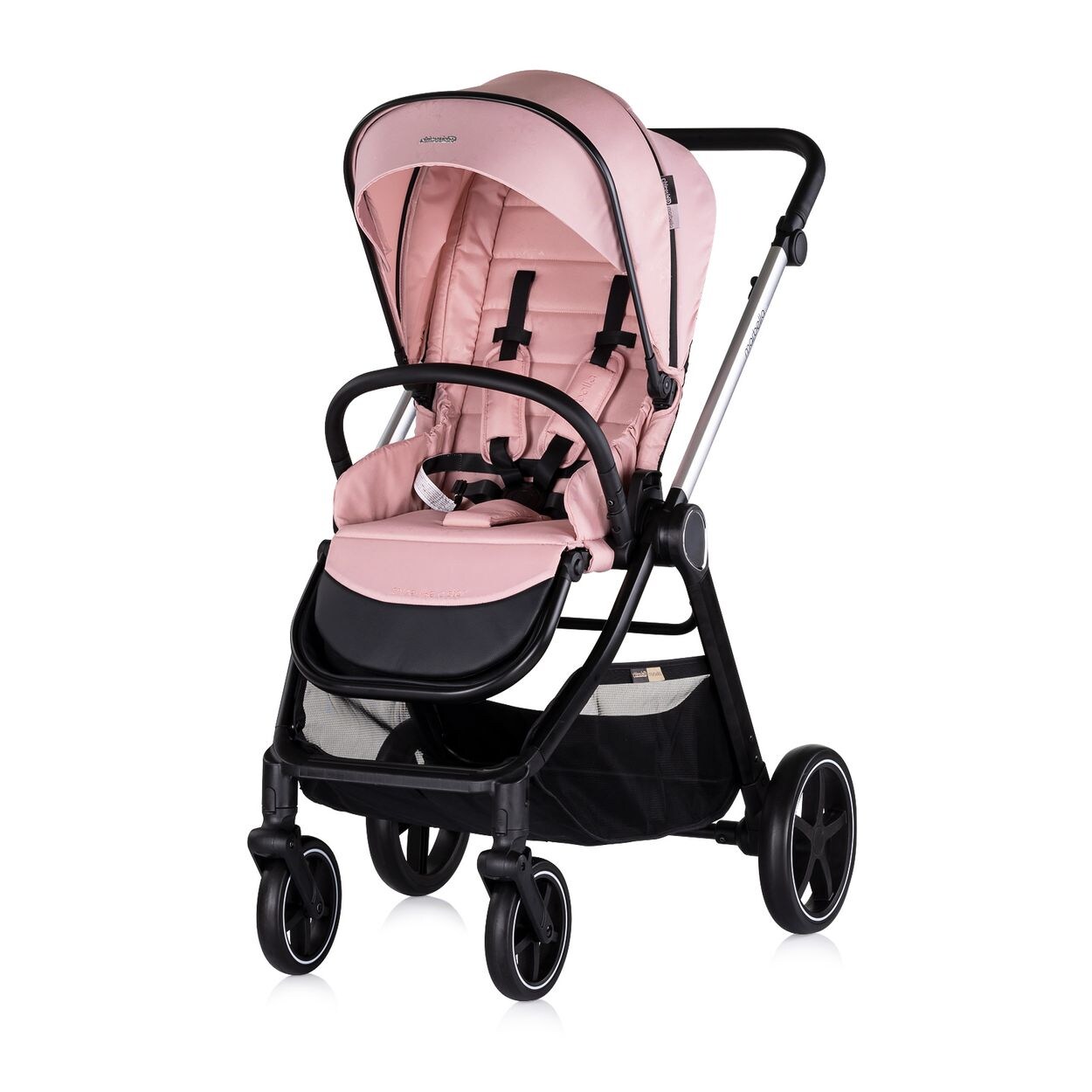 Kombikinderwagen 3 in1 Marbella Fußabdeckung Einlage i-Size Babyschale rosa
