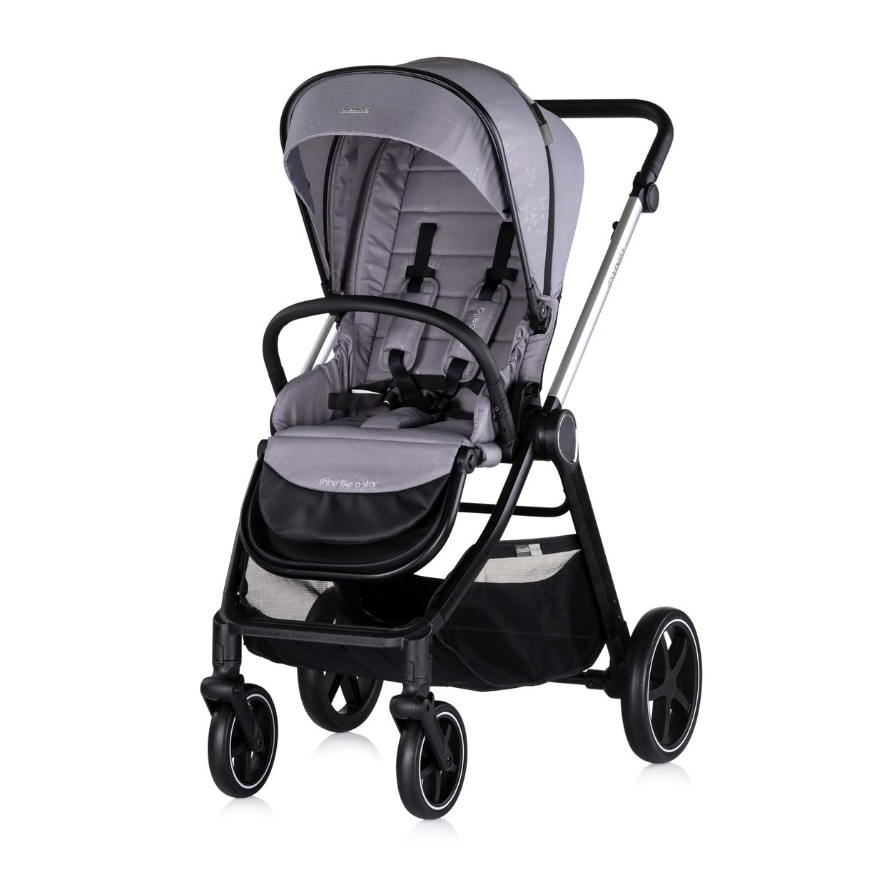 Chipolino Kombikinderwagen 3 in1 Marbella Fu&szlig;abdeckung Einlage i-Size Babyschale grau 