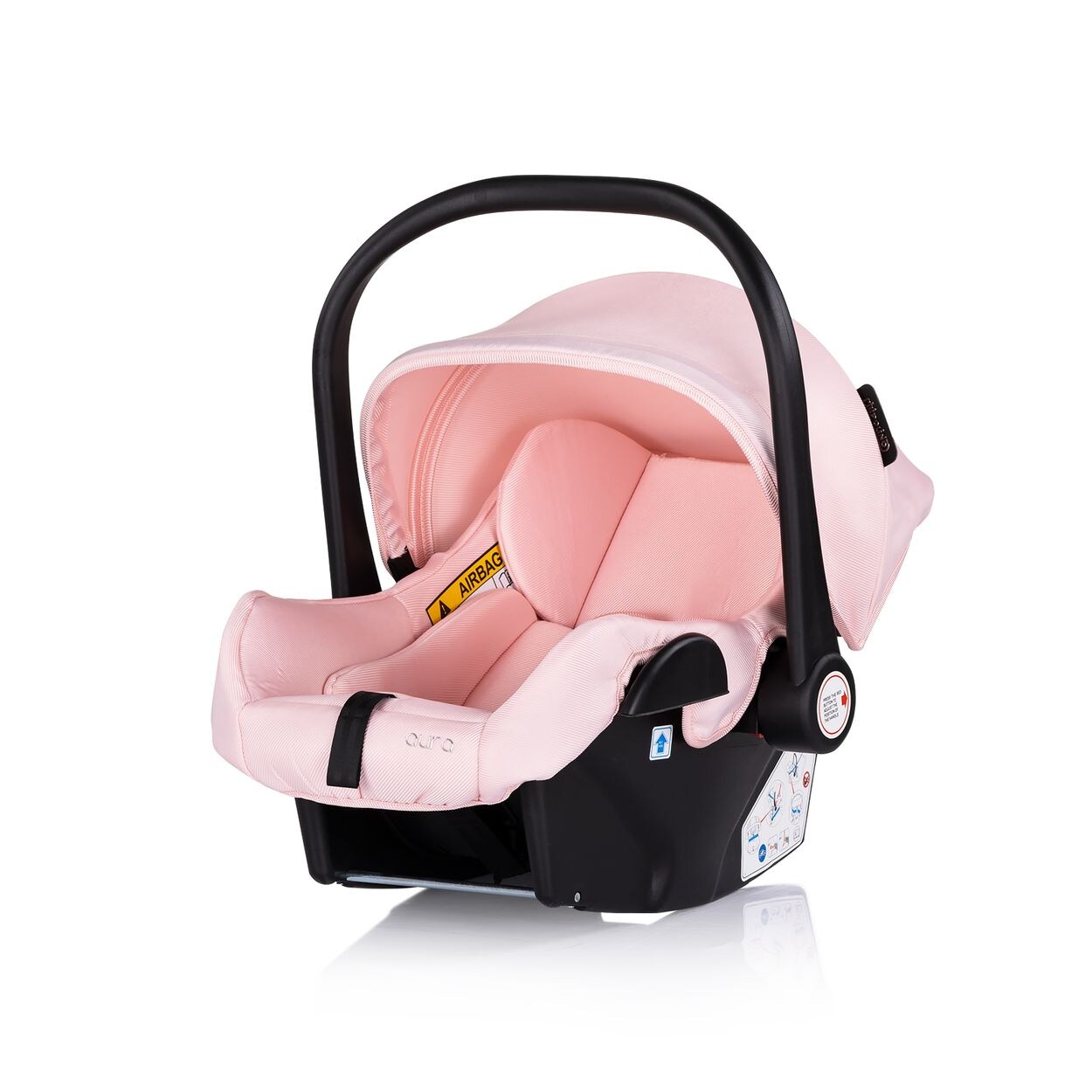 Set Babyschale Isofix-Basisstation Aura i-Size (40 - 85cm) verstellbar pink